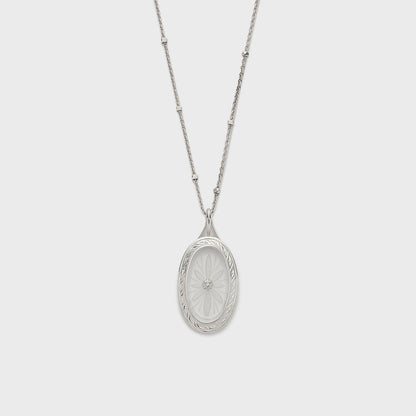 Silver Quartz/Diamond Necklace Charm