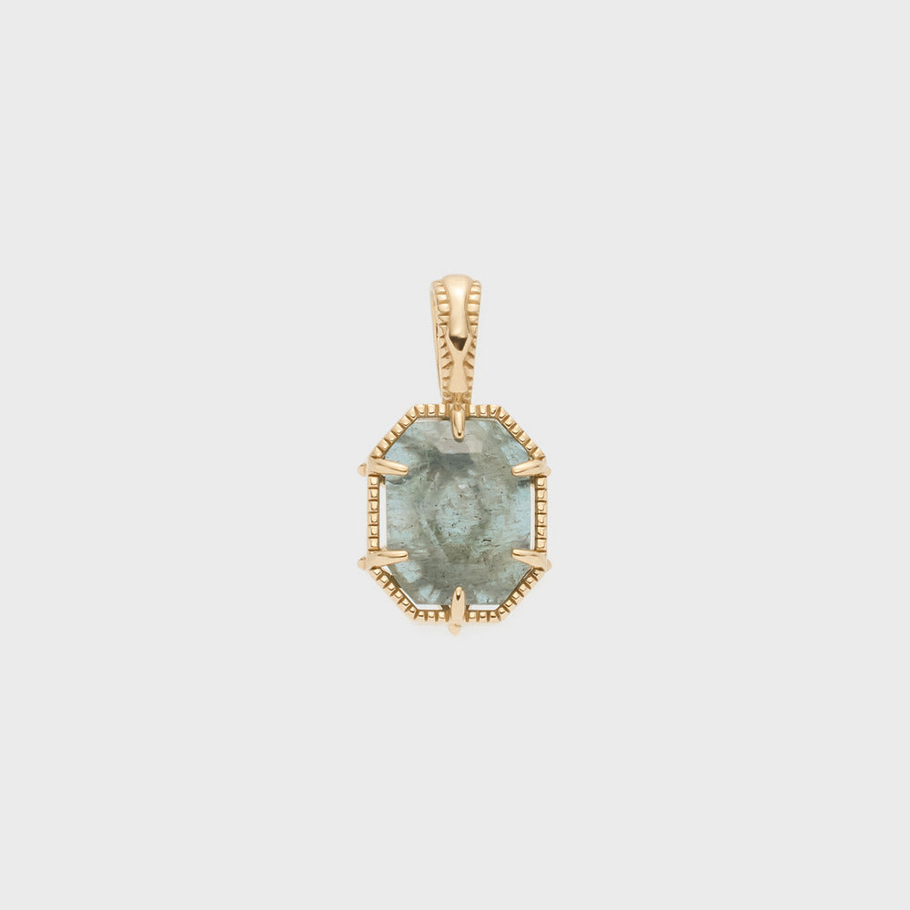 Gold Labradorite/Topaz Necklace Charm