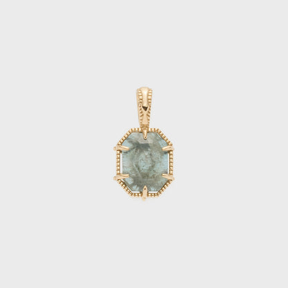 Gold Labradorite/Topaz Necklace Charm