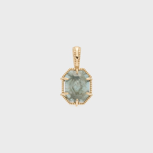 Gold Labradorite/Topaz Necklace Charm