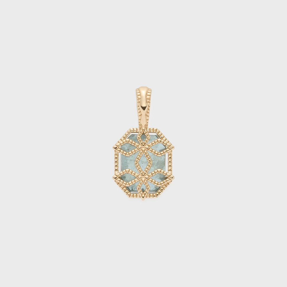 Gold Labradorite/Topaz Necklace Charm