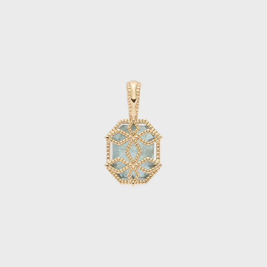 Gold Labradorite/Topaz Necklace Charm