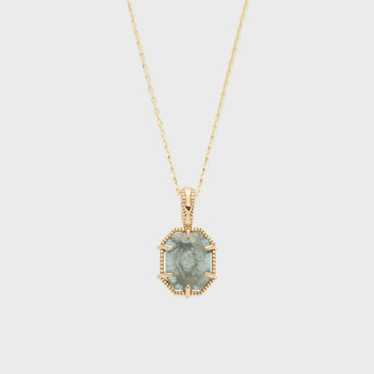 Gold Labradorite/Topaz Necklace Charm