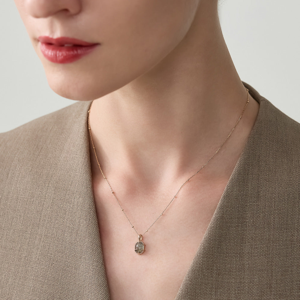 Gold Labradorite/Topaz Necklace Charm