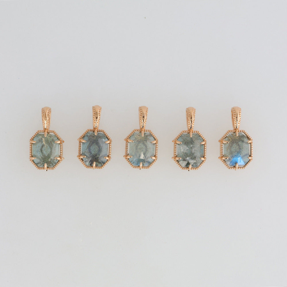 Gold Labradorite/Topaz Necklace Charm