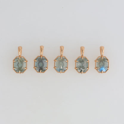 Gold Labradorite/Topaz Necklace Charm