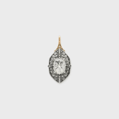 Silver/K10 White Topaz Necklace Charm
