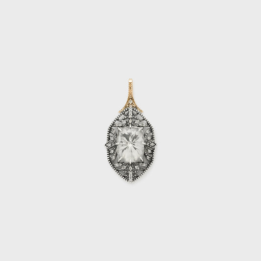 Silver/K10 White Topaz Necklace Charm