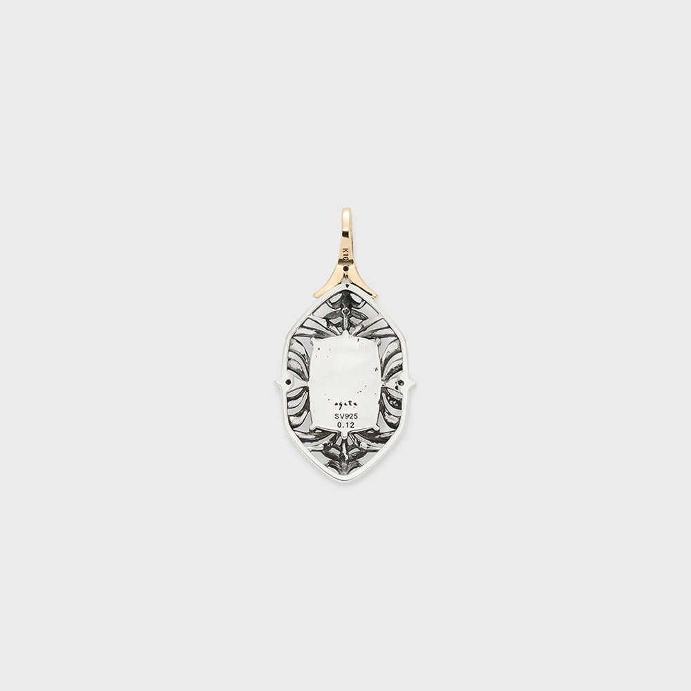 Silver/K10 White Topaz Necklace Charm