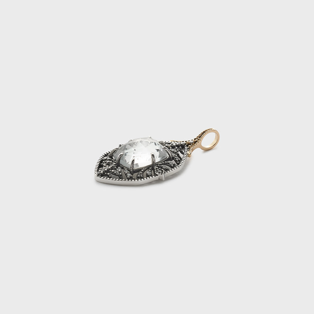 Silver/K10 White Topaz Necklace Charm