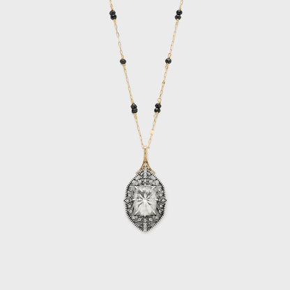 Silver/K10 White Topaz Necklace Charm