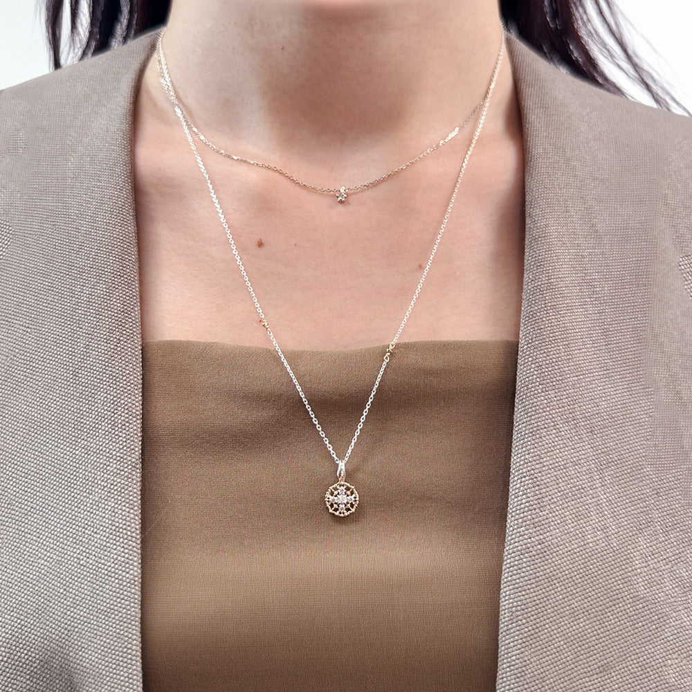 ―2026 Winter Limited Edition―Silver/K10 Diamond Necklace (0.05ct)