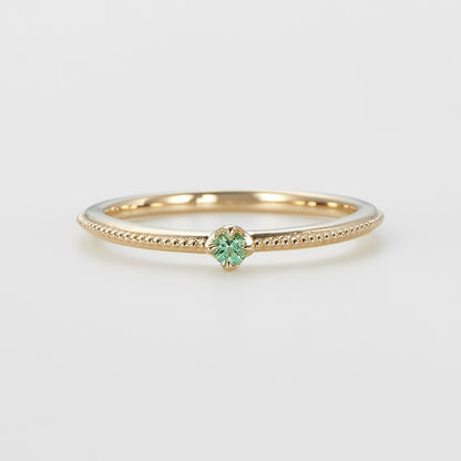 <May Birthstone> K10 Emerald Pinky Ring (Mother)