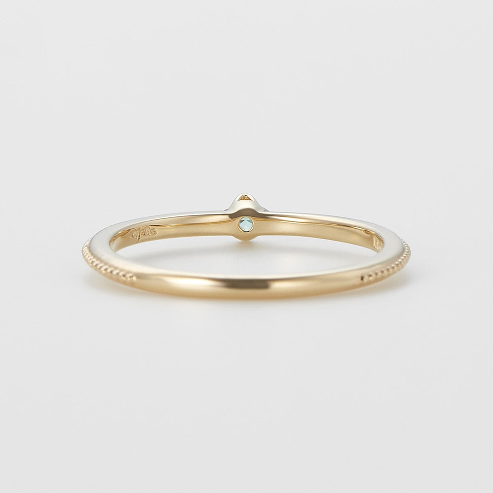 <May Birthstone> K10 Emerald Pinky Ring (Mother)