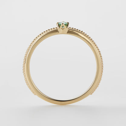 <May Birthstone> K10 Emerald Pinky Ring (Mother)