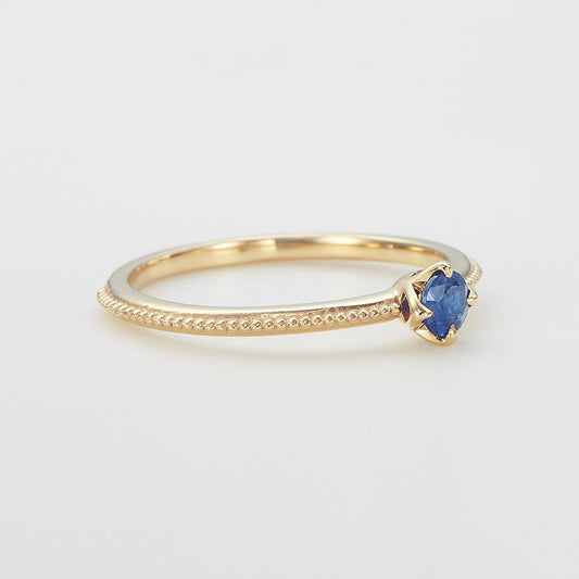 <September Birthstone> K10 Sapphire Pinky Ring (Mother)