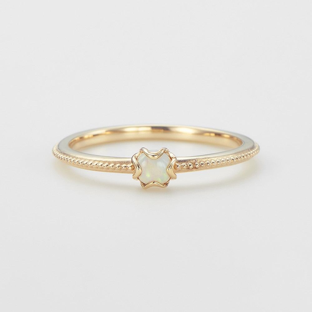 <October Birthstone> K10 Opal Pinky Ring (Mother)