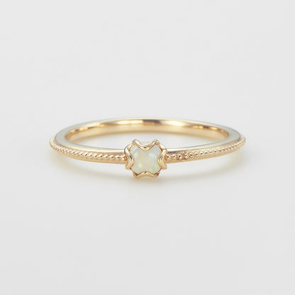 <October Birthstone> K10 Opal Pinky Ring (Mother)