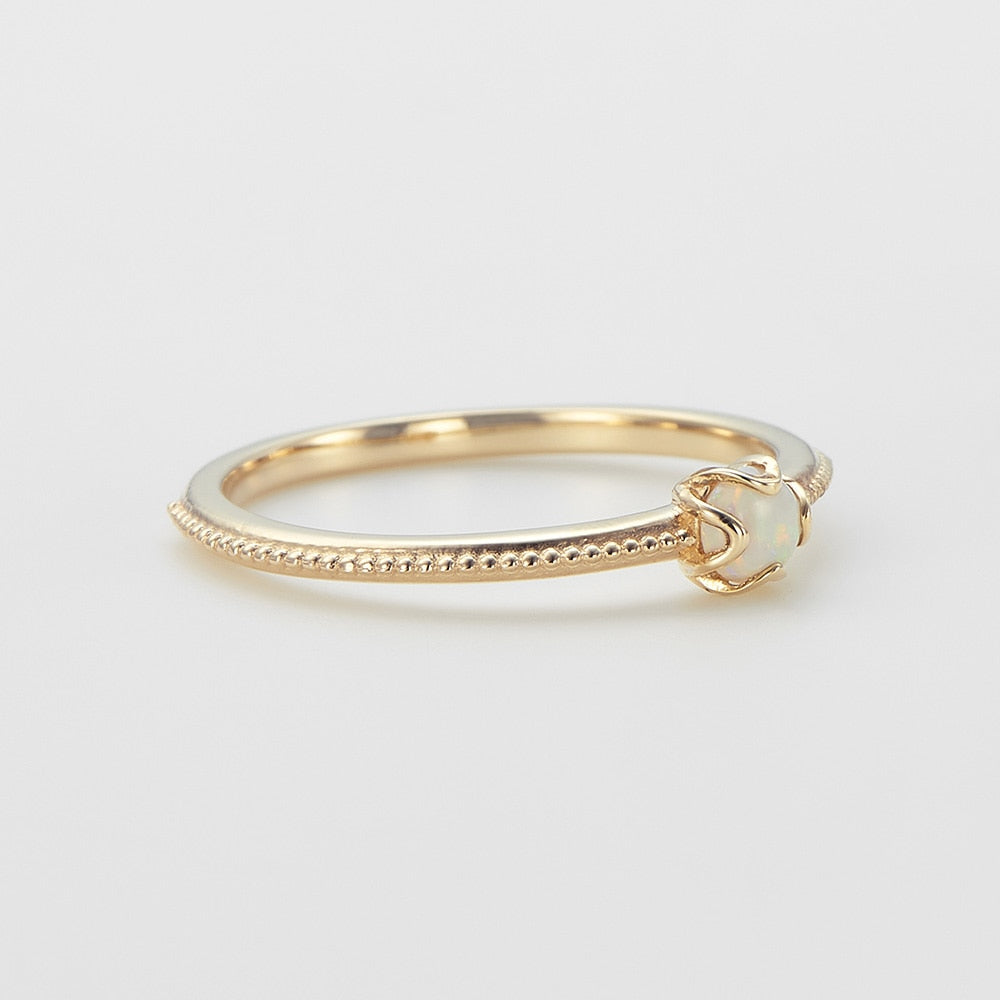 <October Birthstone> K10 Opal Pinky Ring (Mother)