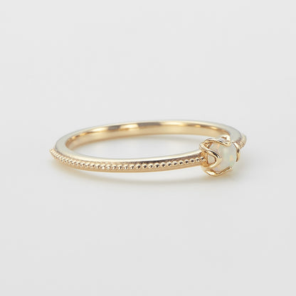 <October Birthstone> K10 Opal Pinky Ring (Mother)