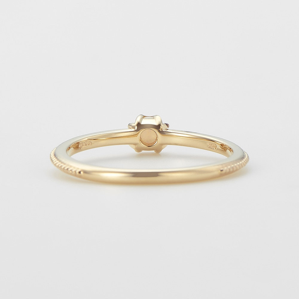 <October Birthstone> K10 Opal Pinky Ring (Mother)