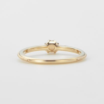 <October Birthstone> K10 Opal Pinky Ring (Mother)