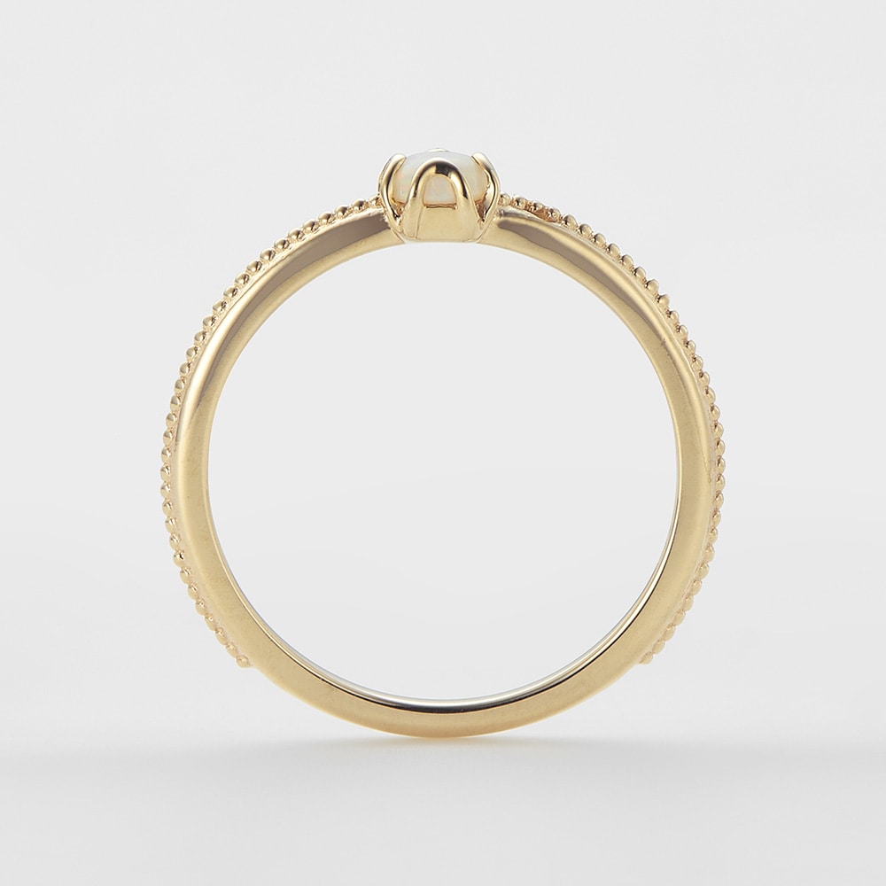 <October Birthstone> K10 Opal Pinky Ring (Mother)