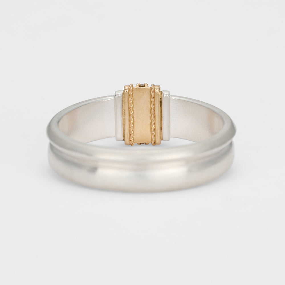 Silver/K10 Diamond Ring (L)