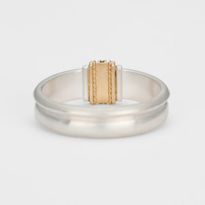 Silver/K10 Diamond Ring (L)