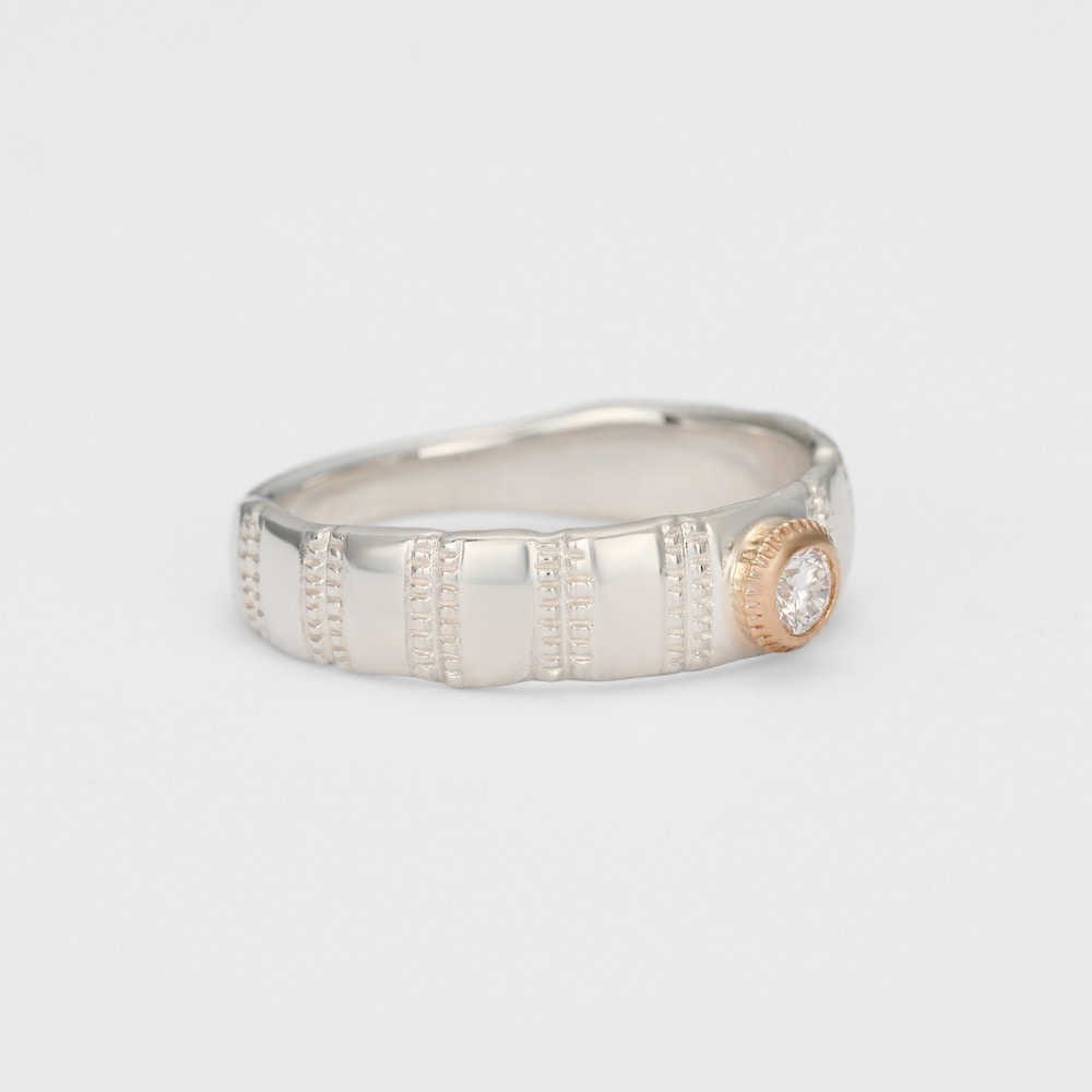 Silver/5K Diamond Ring (S)