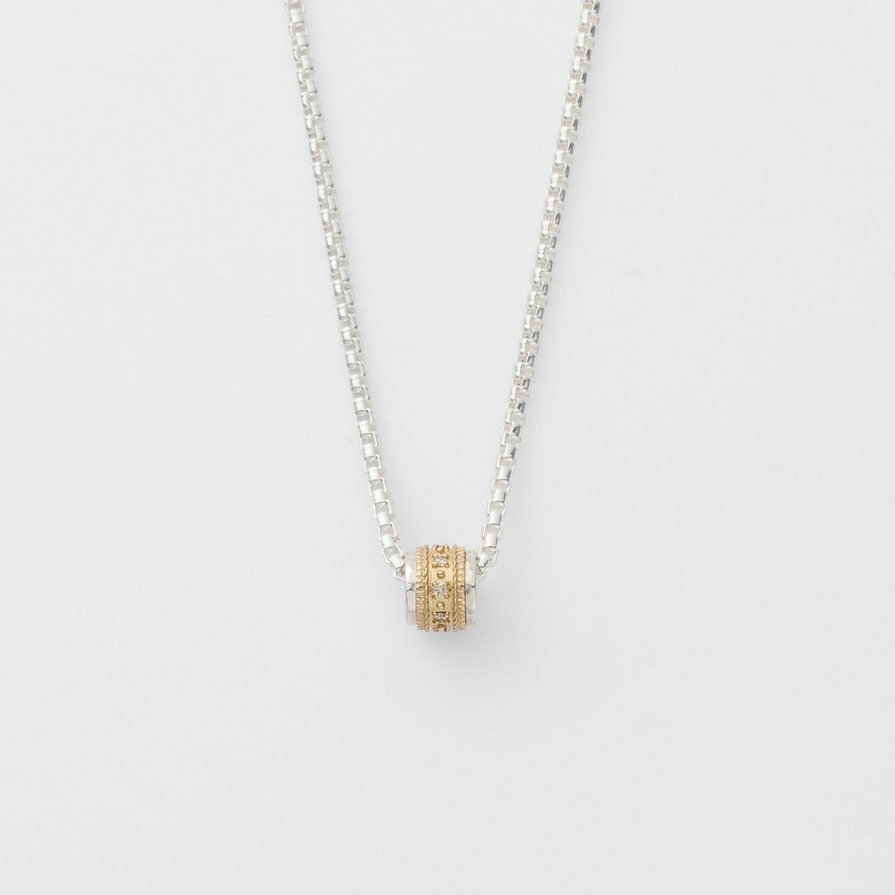 Silver/K10 Diamond Necklace