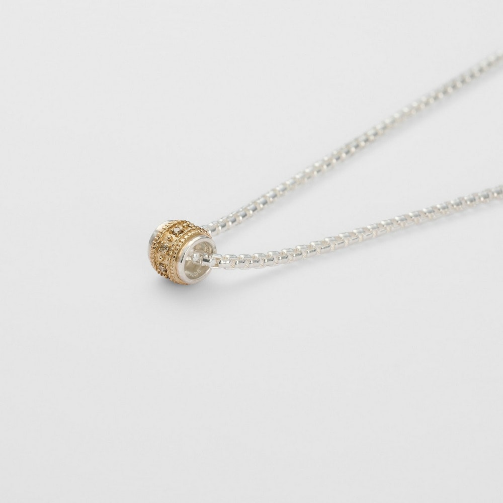 Silver/K10 Diamond Necklace