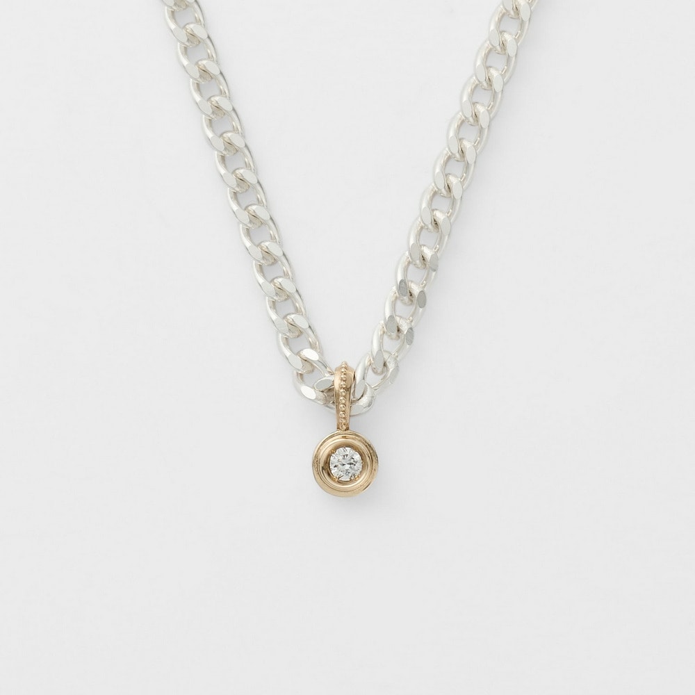 Silver/K10 Diamond Necklace