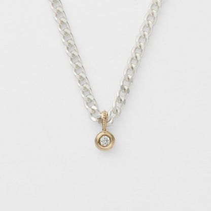 Silver/K10 Diamond Necklace
