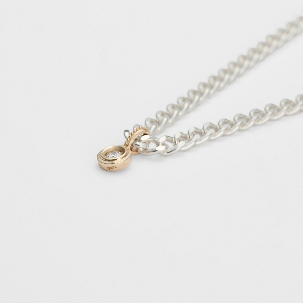 Silver/K10 Diamond Necklace