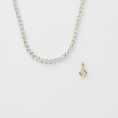 Silver/K10 Diamond Necklace