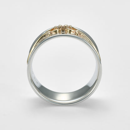 Silver/K10 Diamond Ring (S)/(0.01Ct)