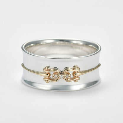 Silver/K10 Diamond Ring (L)/(0.01Ct)