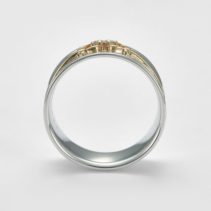Silver/K10 Diamond Ring (L)/(0.01Ct)