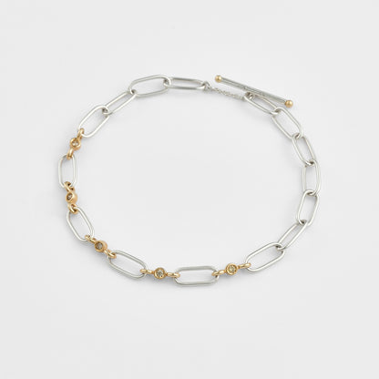 Silver/K10 Diamond Bracelet (0.1Ct)