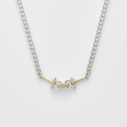 Silver/K10 Diamond Necklace (0.03Ct)