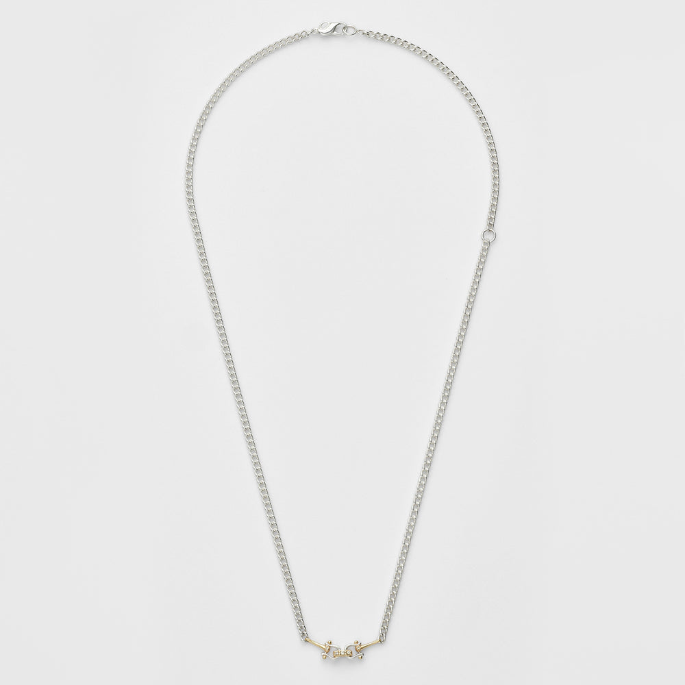 Silver/K10 Diamond Necklace (0.03Ct)