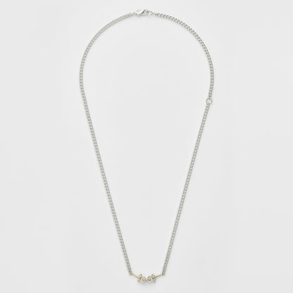 Silver/K10 Diamond Necklace (0.03Ct)