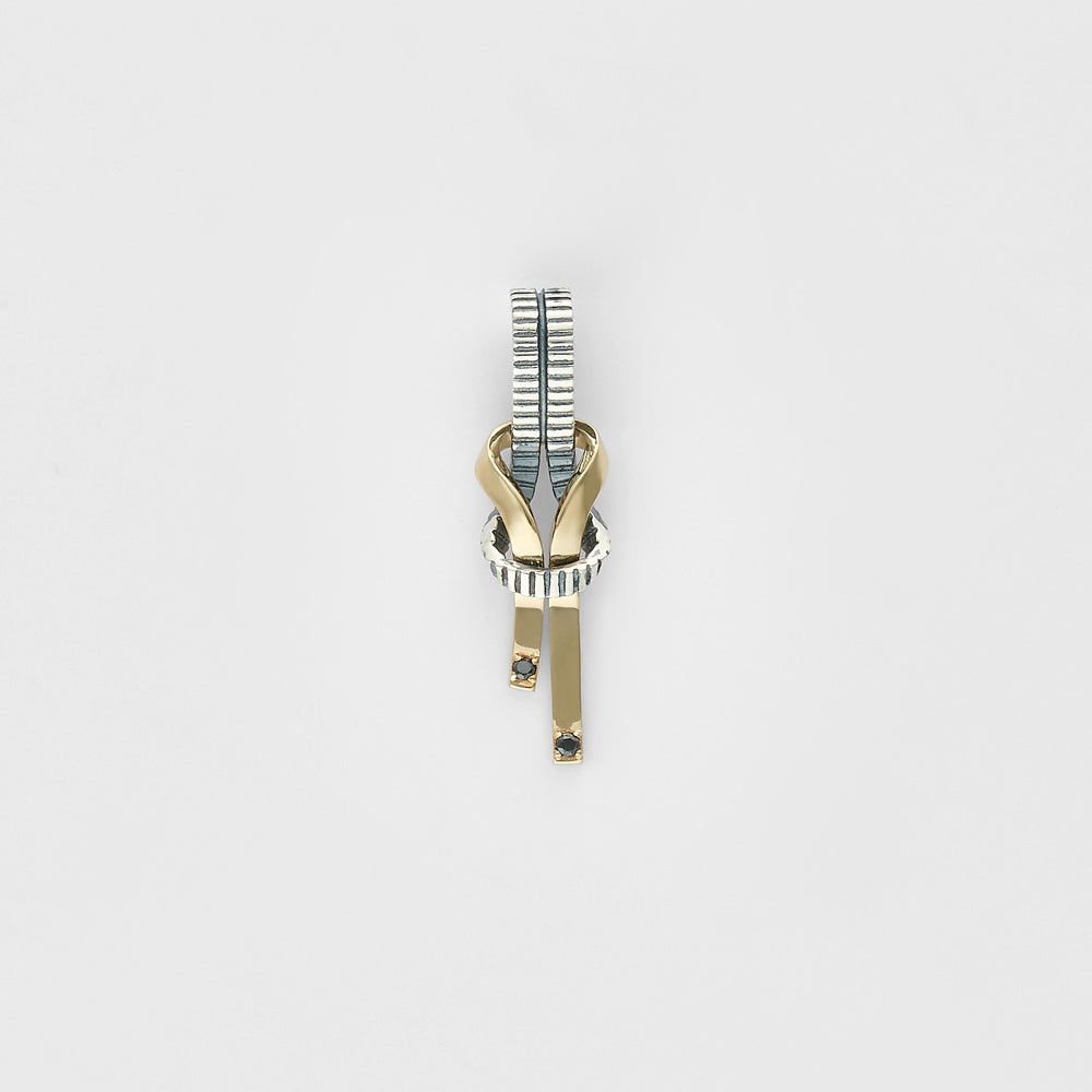 Silver/K10 Diamond Charm (0.006Ct)