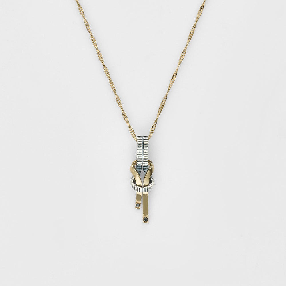 Silver/K10 Diamond Charm (0.006Ct)