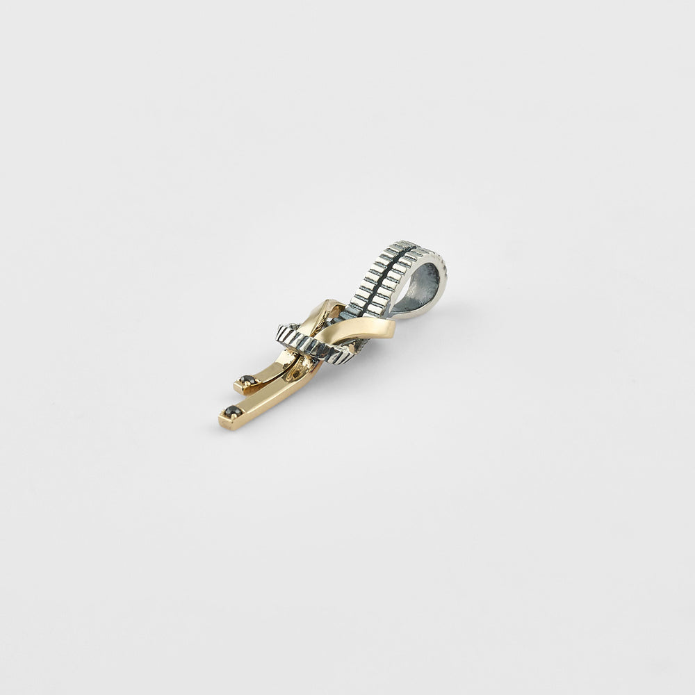 Silver/K10 Diamond Charm (0.006Ct)