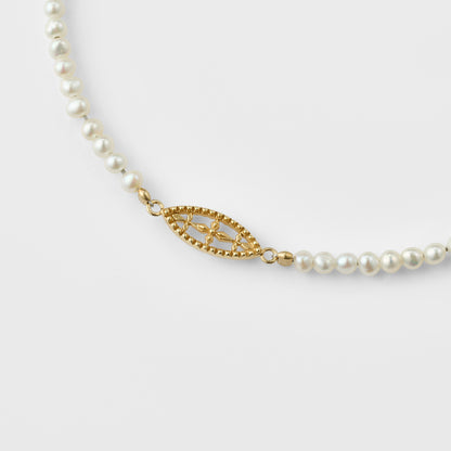 Gold Freshwater Pearl/Spinel Bracelet