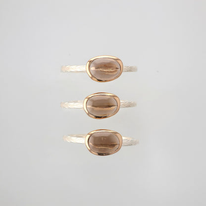 Silver Smoky Quartz Ring
